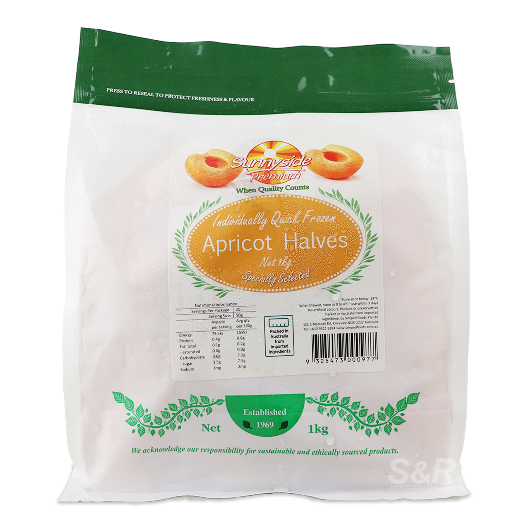 Sunnyside Premium Apricot Halves 1kg